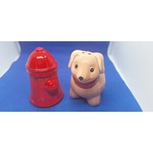 Dog and Fire Hydrant Salt and Pepper Shaker Set- Dog Lovers! Home Decor